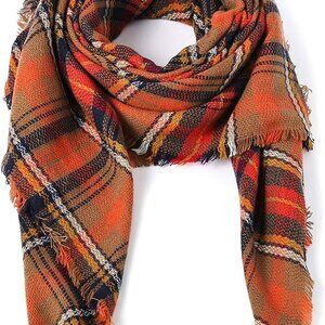 Women’s Plaid Tartan Cozy Scarf Wrap Shawl Blanket Wool Winter Gift